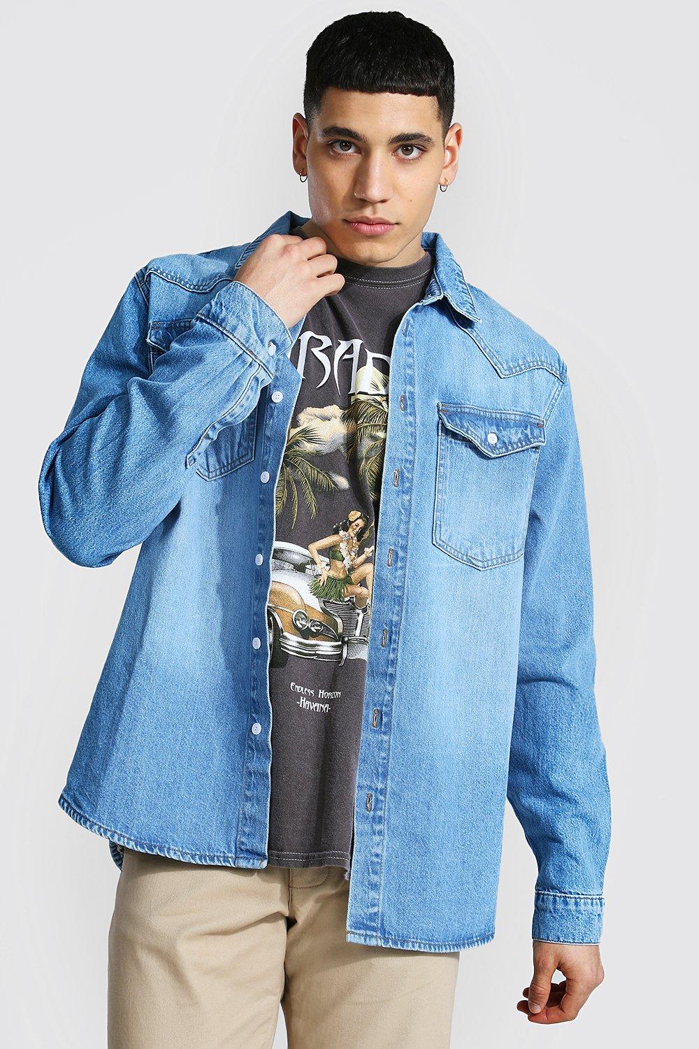 Men's western hotsell denim shirt